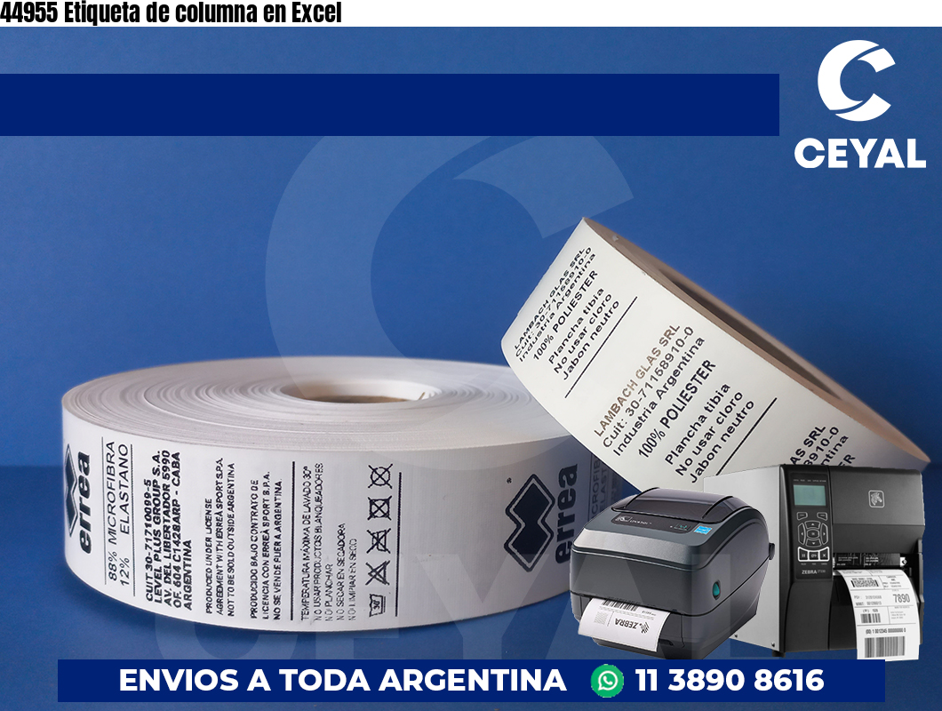 44955 Etiqueta de columna en Excel