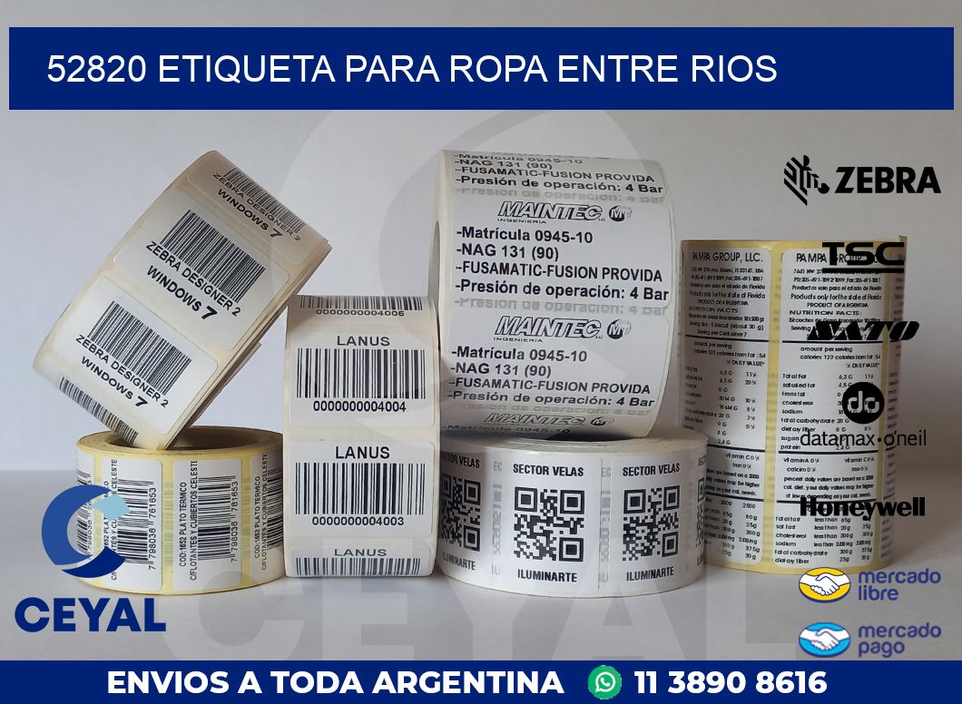 52820 ETIQUETA PARA ROPA ENTRE RIOS