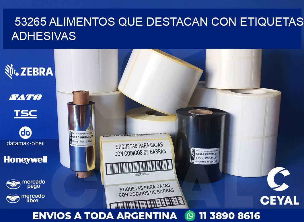 53265 ALIMENTOS QUE DESTACAN CON ETIQUETAS ADHESIVAS