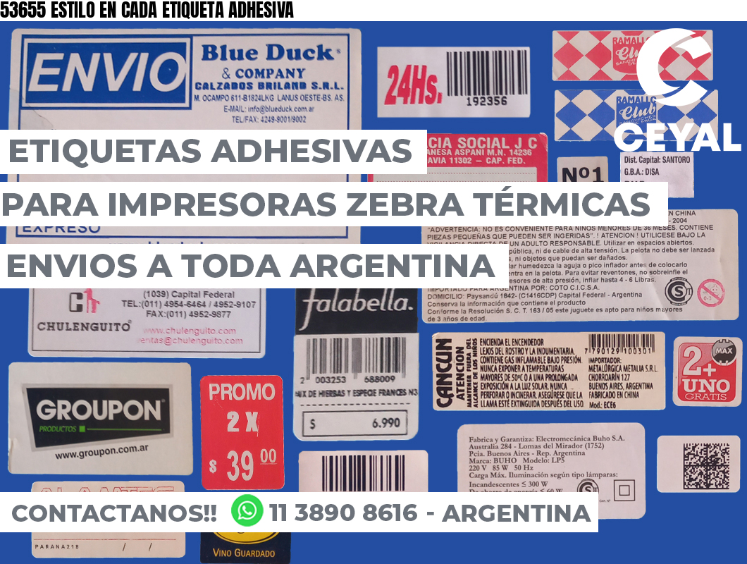 53655 ESTILO EN CADA ETIQUETA ADHESIVA
