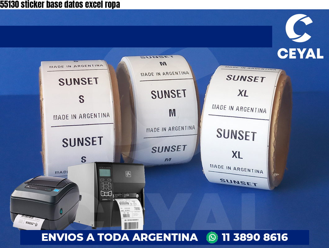 55130 sticker base datos excel ropa