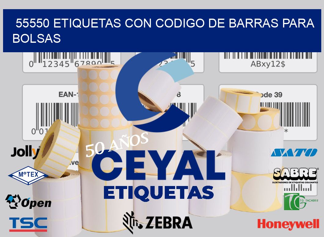55550 ETIQUETAS CON CODIGO DE BARRAS PARA BOLSAS