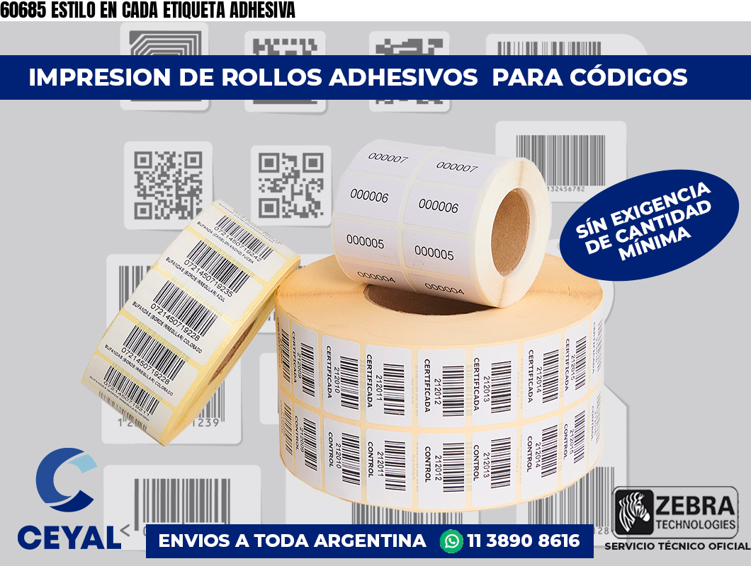 60685 ESTILO EN CADA ETIQUETA ADHESIVA