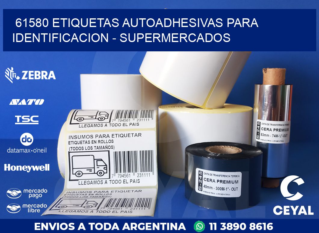 61580 ETIQUETAS AUTOADHESIVAS PARA IDENTIFICACION – SUPERMERCADOS
