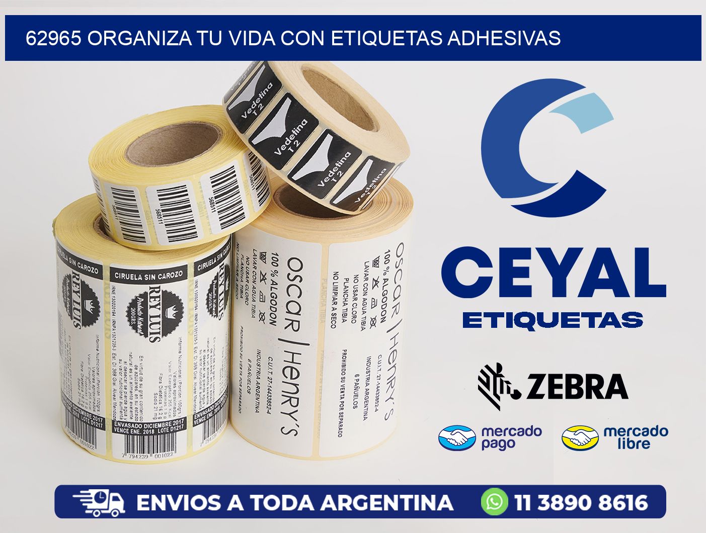 62965 ORGANIZA TU VIDA CON ETIQUETAS ADHESIVAS