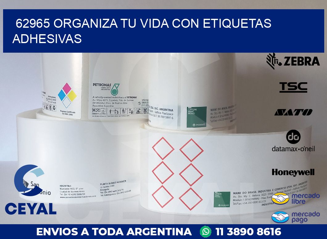 62965 ORGANIZA TU VIDA CON ETIQUETAS ADHESIVAS