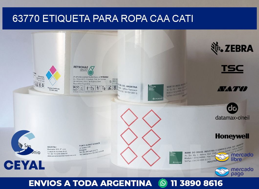63770 ETIQUETA PARA ROPA CAA CATI