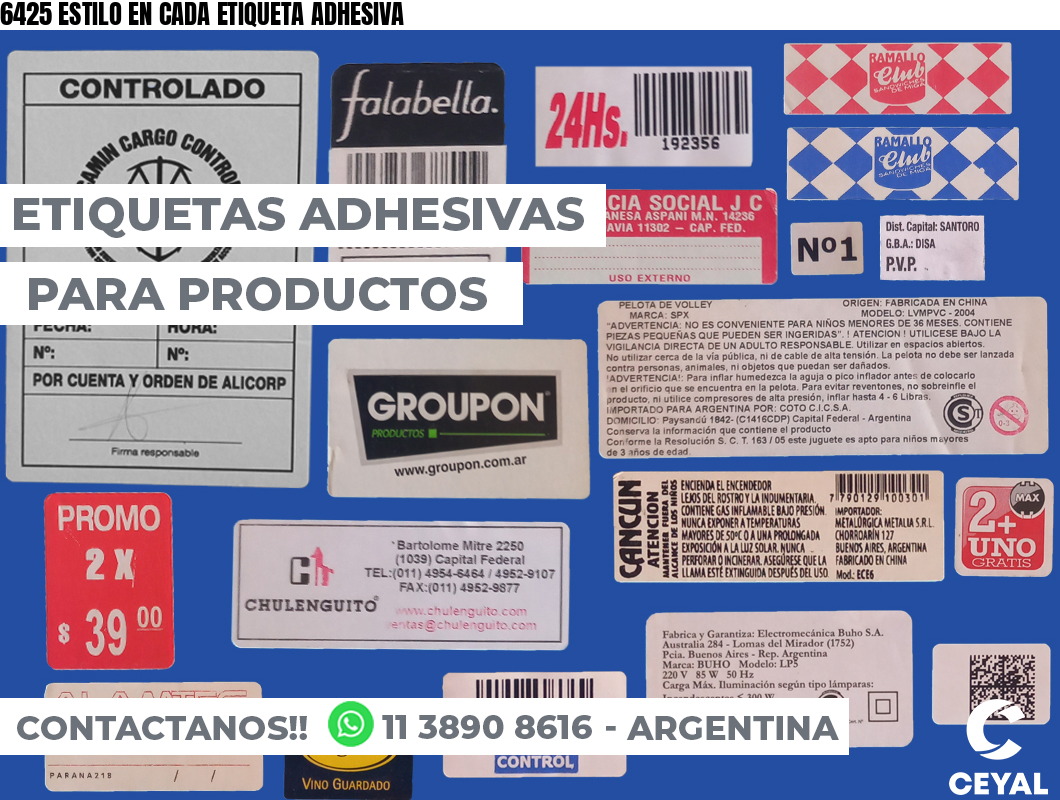 6425 ESTILO EN CADA ETIQUETA ADHESIVA