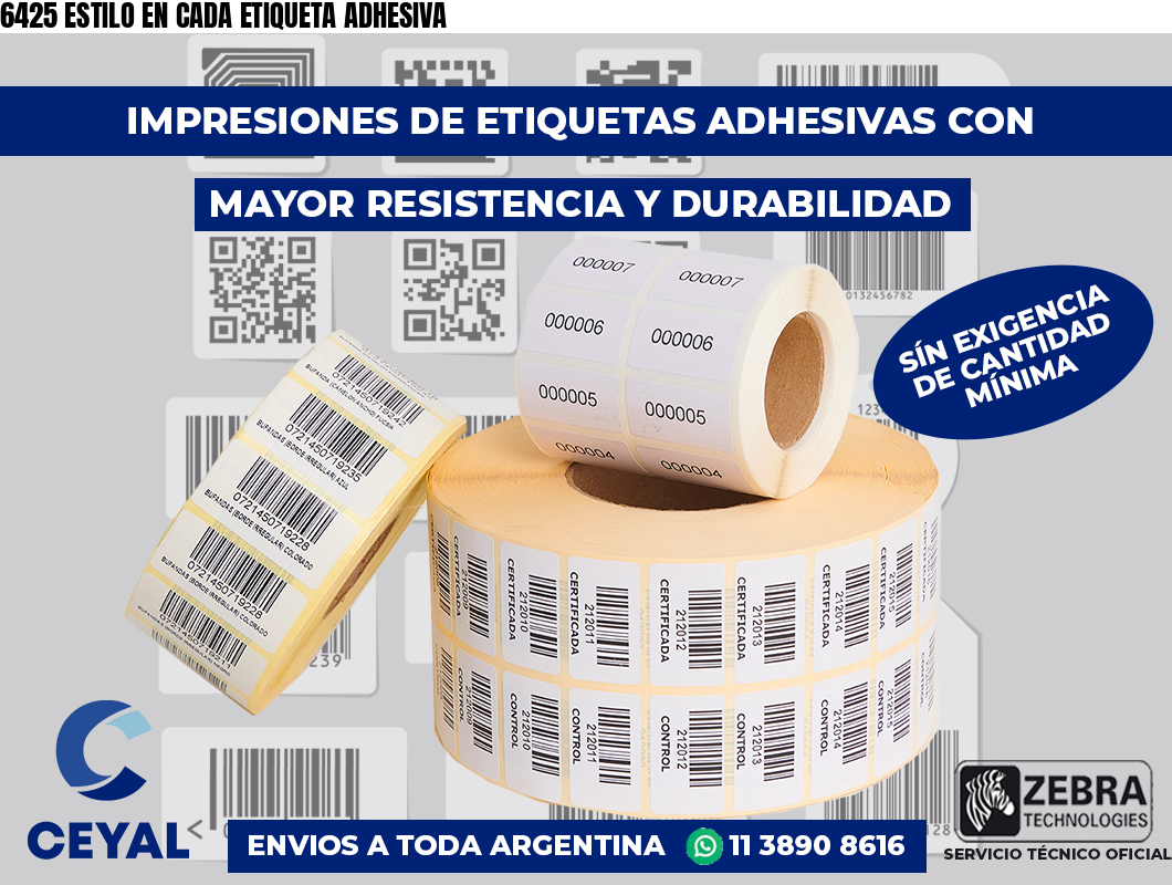 6425 ESTILO EN CADA ETIQUETA ADHESIVA
