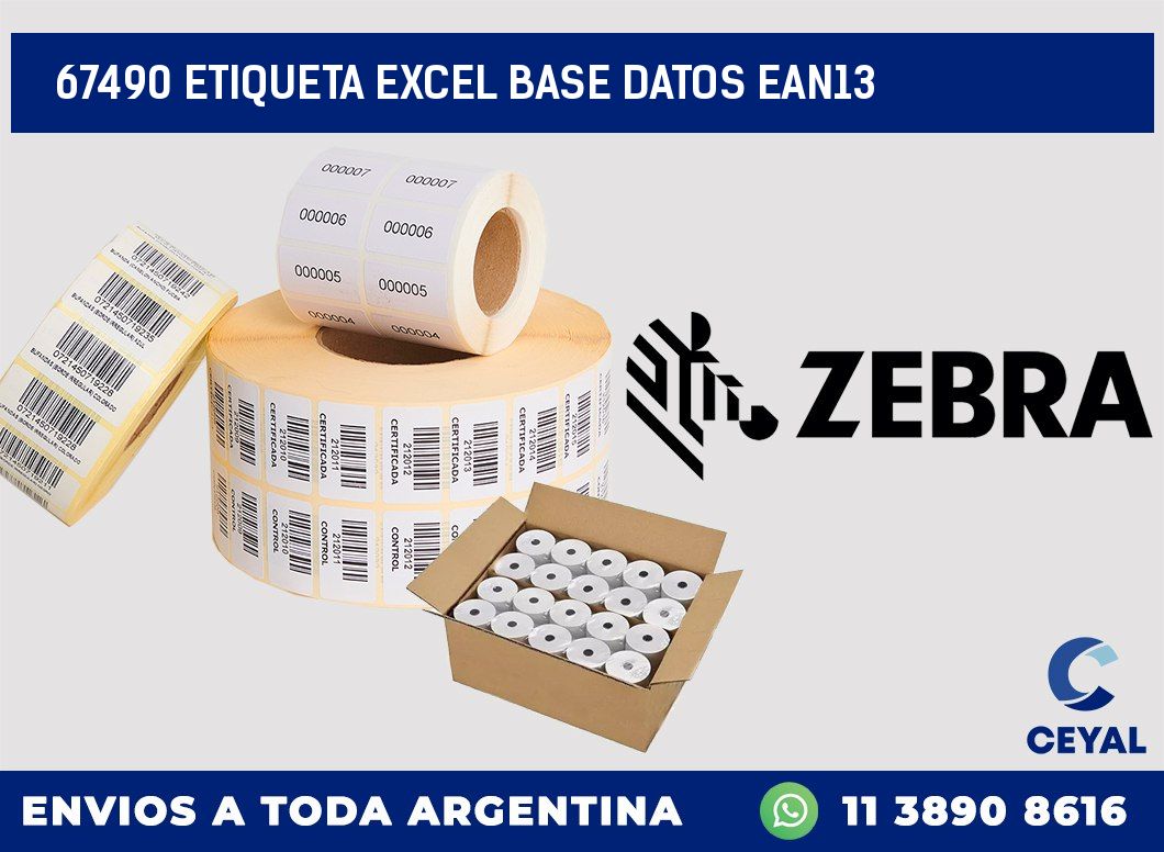 67490 etiqueta excel base datos ean13