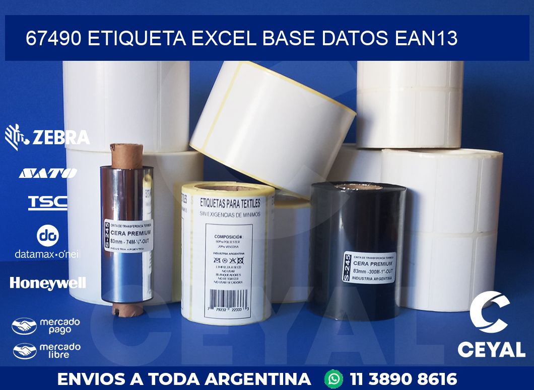 67490 etiqueta excel base datos ean13