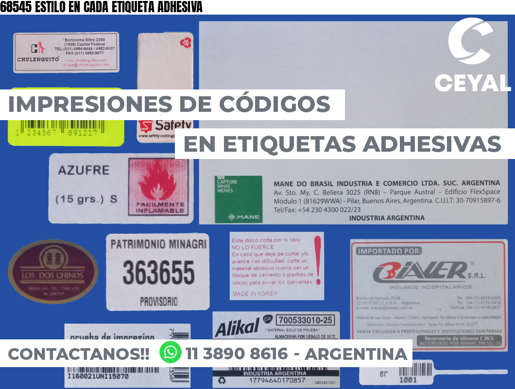 68545 ESTILO EN CADA ETIQUETA ADHESIVA