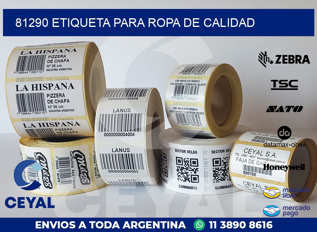 81290 ETIQUETA PARA ROPA DE CALIDAD