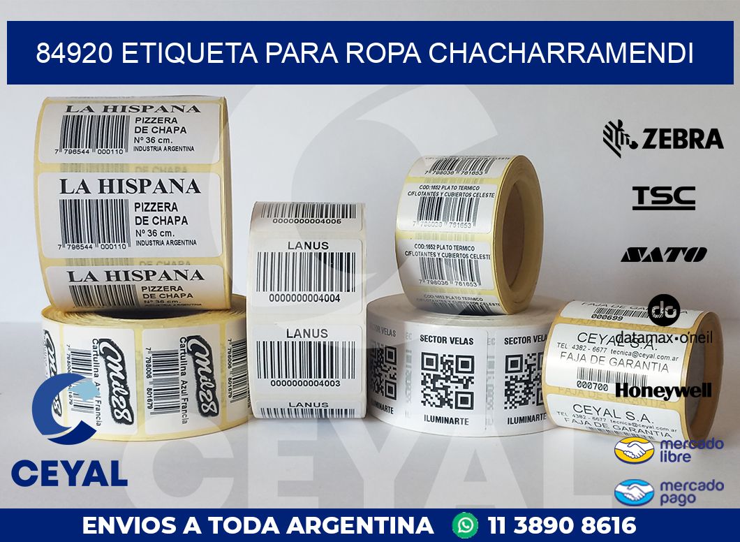 84920 ETIQUETA PARA ROPA CHACHARRAMENDI