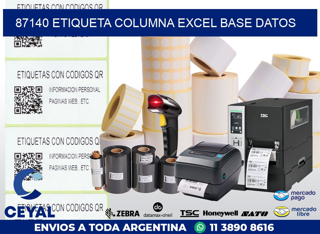 87140 etiqueta columna excel base datos