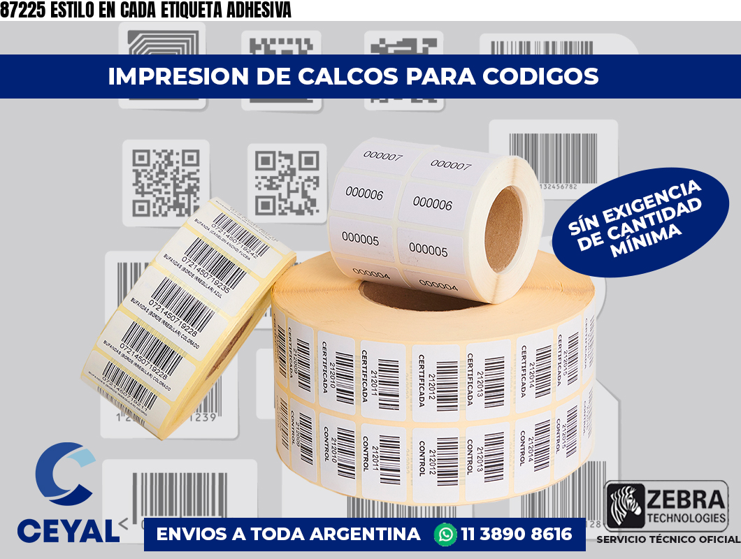87225 ESTILO EN CADA ETIQUETA ADHESIVA