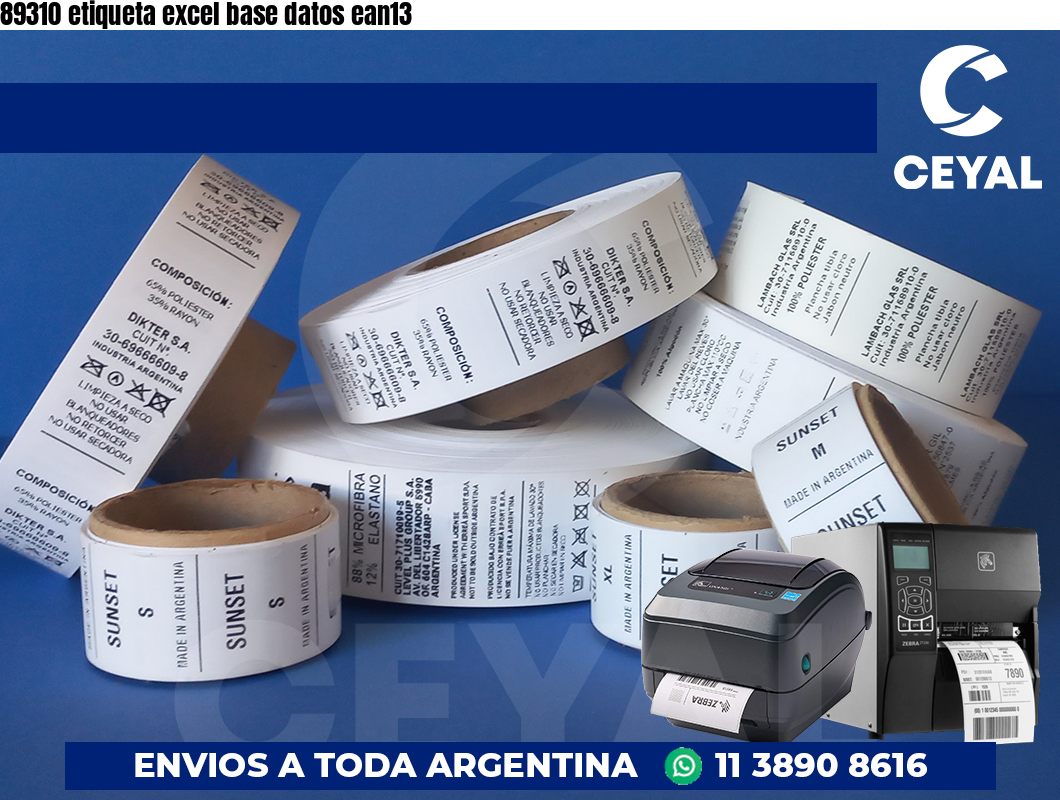 89310 etiqueta excel base datos ean13