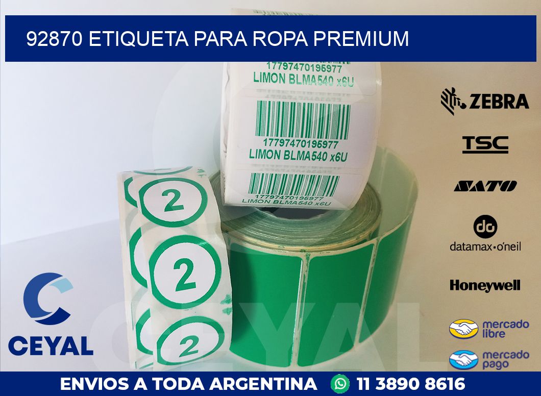 92870 ETIQUETA PARA ROPA PREMIUM