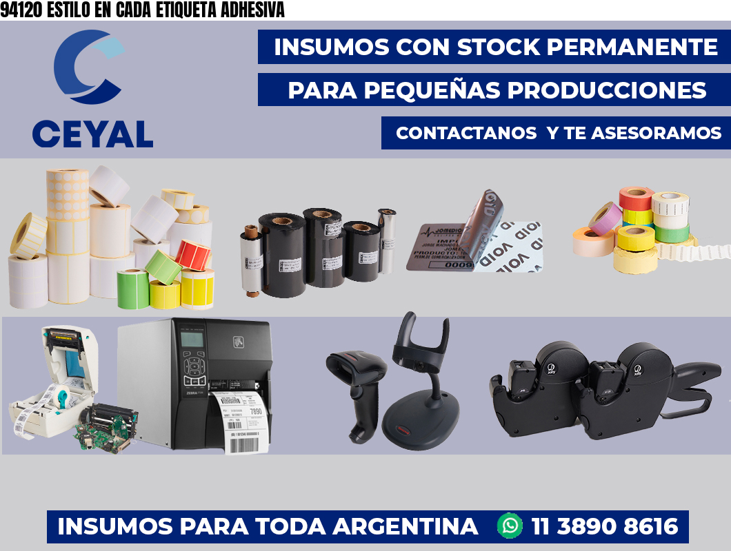 94120 ESTILO EN CADA ETIQUETA ADHESIVA