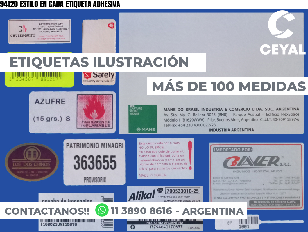 94120 ESTILO EN CADA ETIQUETA ADHESIVA