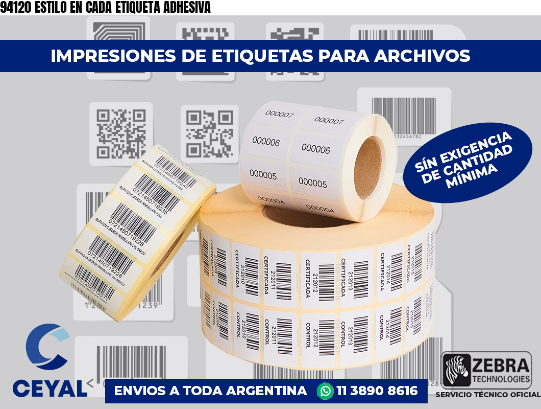 94120 ESTILO EN CADA ETIQUETA ADHESIVA
