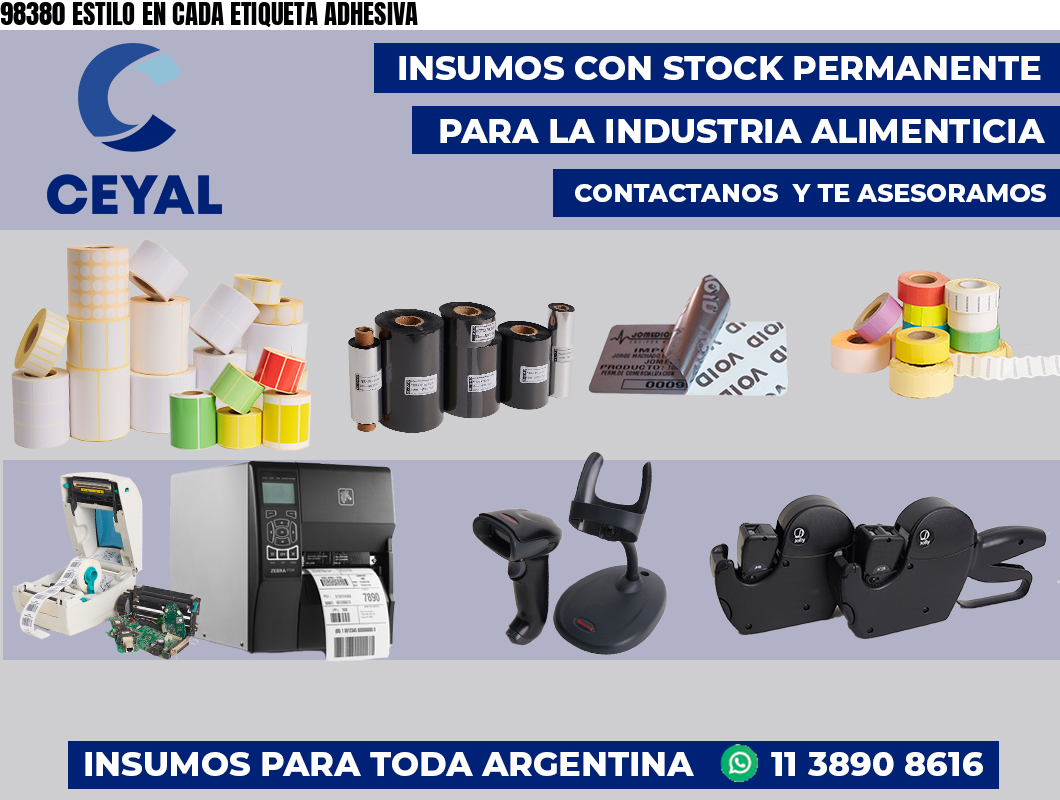 98380 ESTILO EN CADA ETIQUETA ADHESIVA