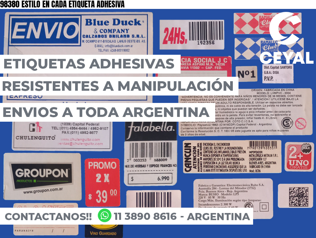 98380 ESTILO EN CADA ETIQUETA ADHESIVA