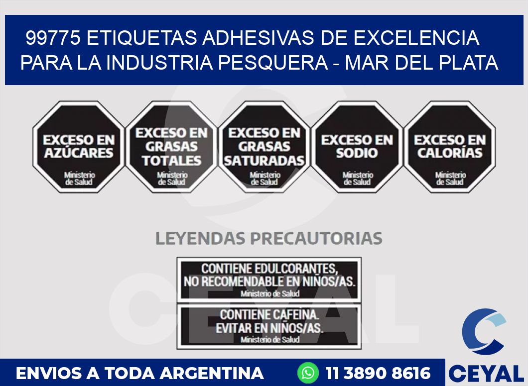 99775 ETIQUETAS ADHESIVAS DE EXCELENCIA PARA LA INDUSTRIA PESQUERA - MAR DEL PLATA