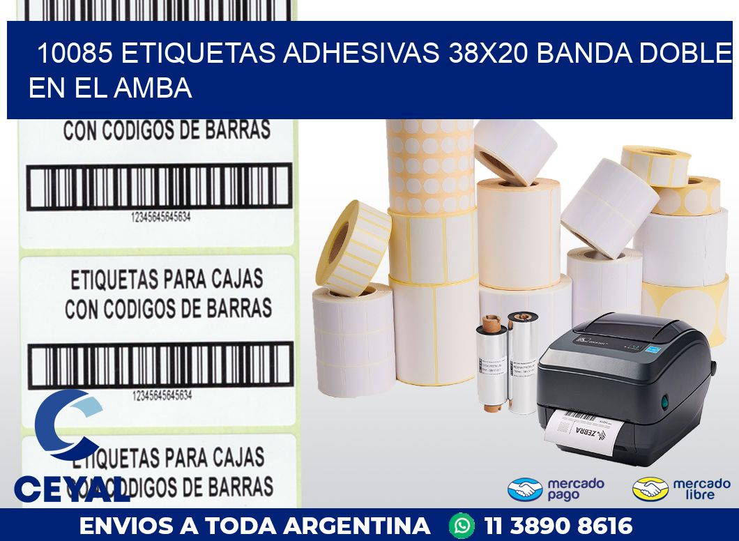 10085 ETIQUETAS ADHESIVAS 38X20 BANDA DOBLE EN EL AMBA