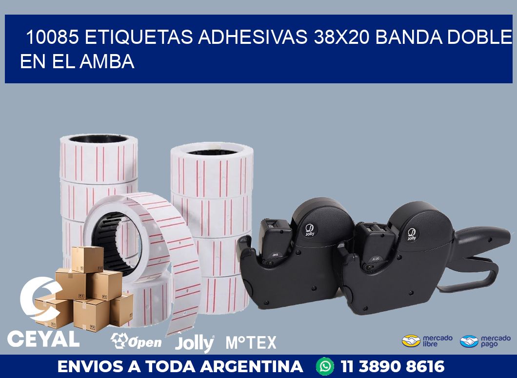 10085 ETIQUETAS ADHESIVAS 38X20 BANDA DOBLE EN EL AMBA