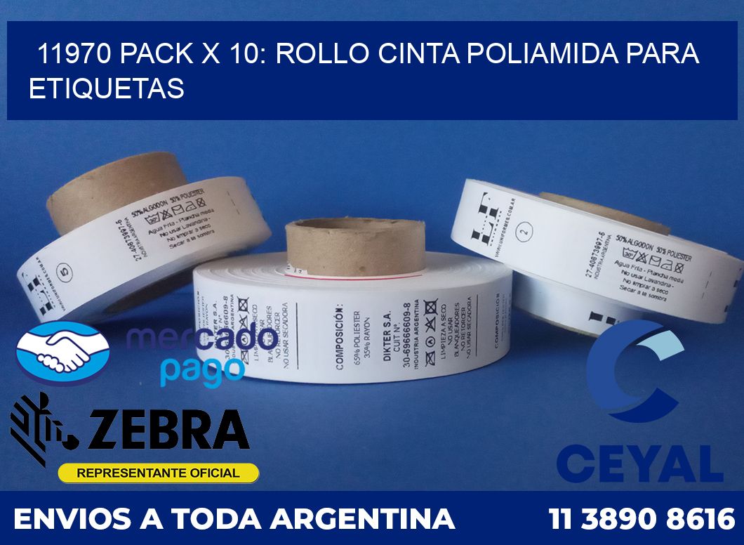 11970 PACK X 10: ROLLO CINTA POLIAMIDA PARA ETIQUETAS