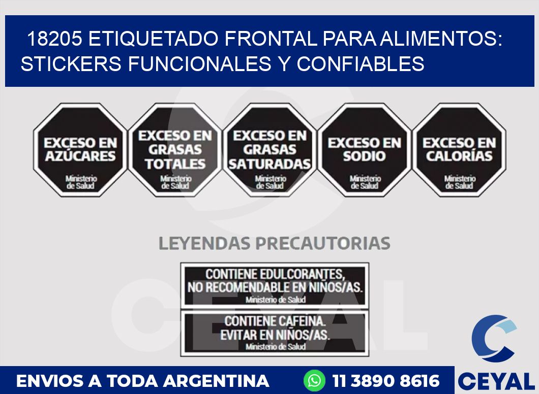 18205 ETIQUETADO FRONTAL PARA ALIMENTOS: STICKERS FUNCIONALES Y CONFIABLES