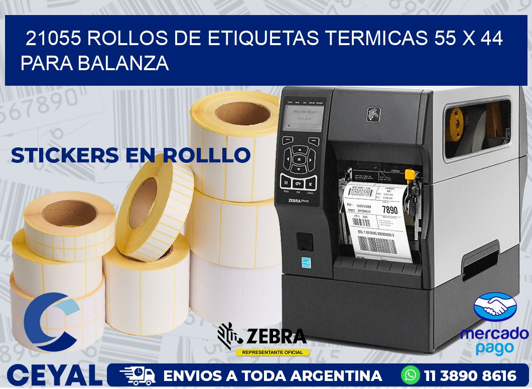 21055 ROLLOS DE ETIQUETAS TERMICAS 55 X 44 PARA BALANZA