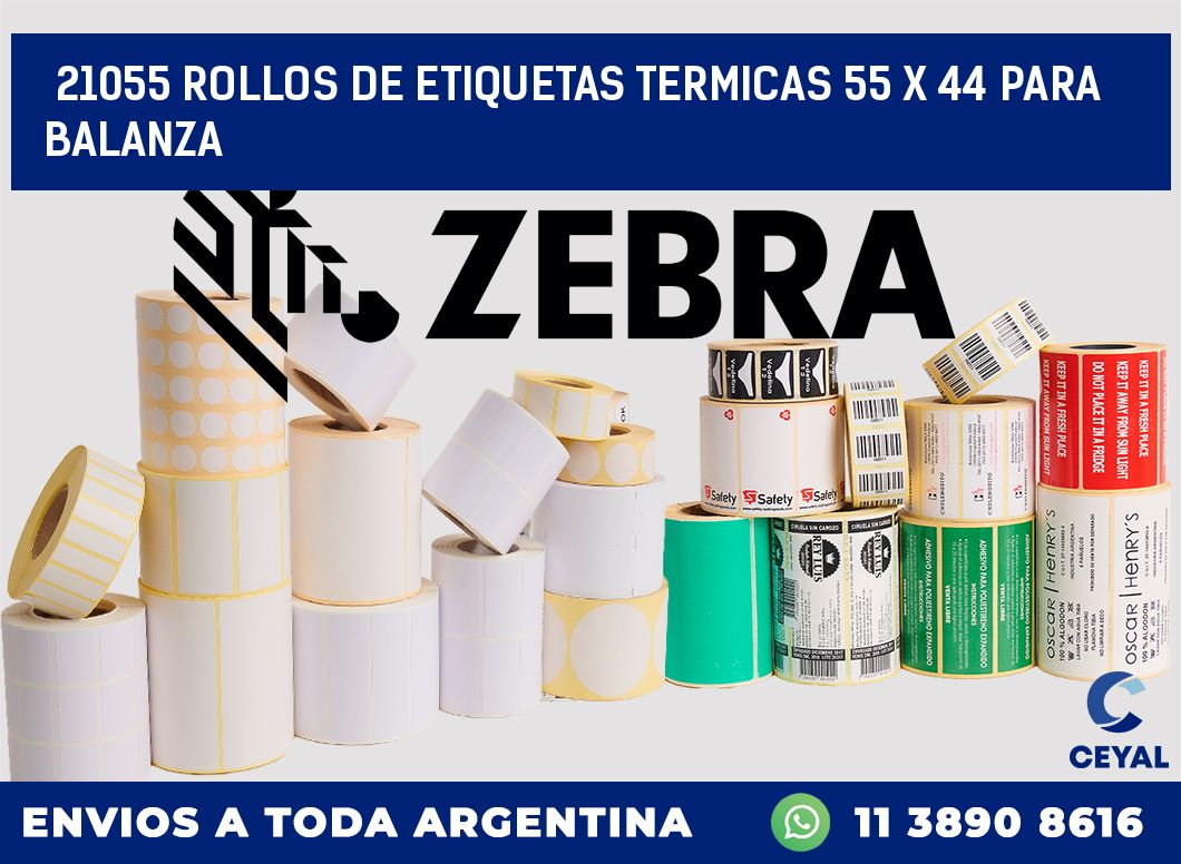 21055 ROLLOS DE ETIQUETAS TERMICAS 55 X 44 PARA BALANZA