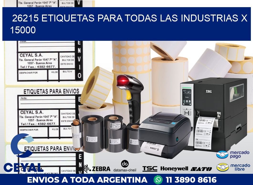 26215 ETIQUETAS PARA TODAS LAS INDUSTRIAS X 15000