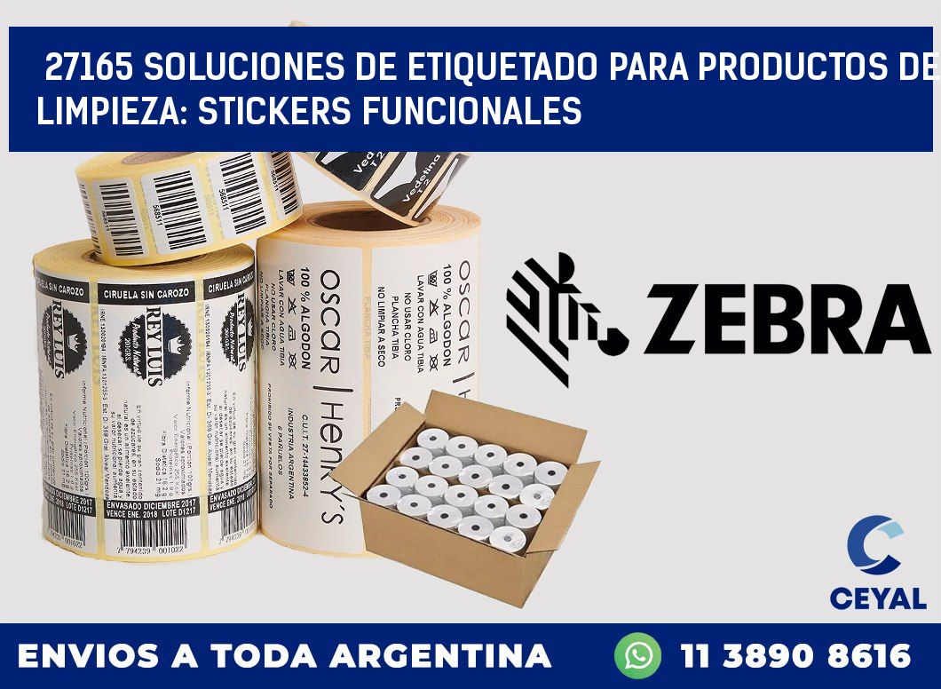 27165 SOLUCIONES DE ETIQUETADO PARA PRODUCTOS DE LIMPIEZA: STICKERS FUNCIONALES