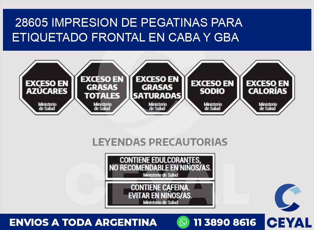 28605 IMPRESION DE PEGATINAS PARA ETIQUETADO FRONTAL EN CABA Y GBA