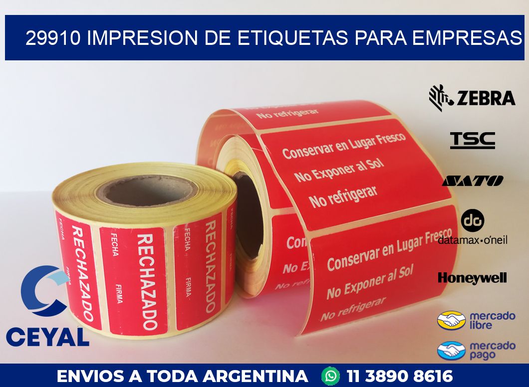 29910 IMPRESION DE ETIQUETAS PARA EMPRESAS