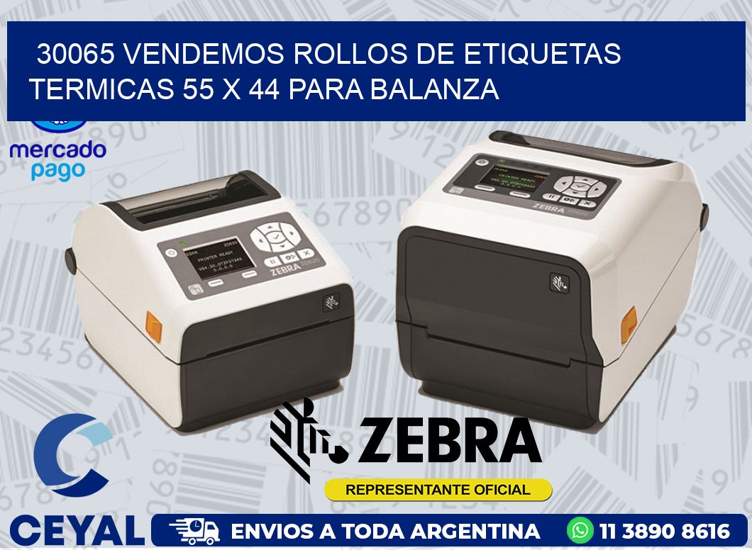 30065 VENDEMOS ROLLOS DE ETIQUETAS TERMICAS 55 X 44 PARA BALANZA