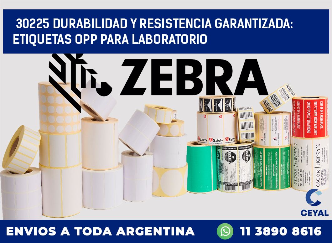 30225 DURABILIDAD Y RESISTENCIA GARANTIZADA: ETIQUETAS OPP PARA LABORATORIO