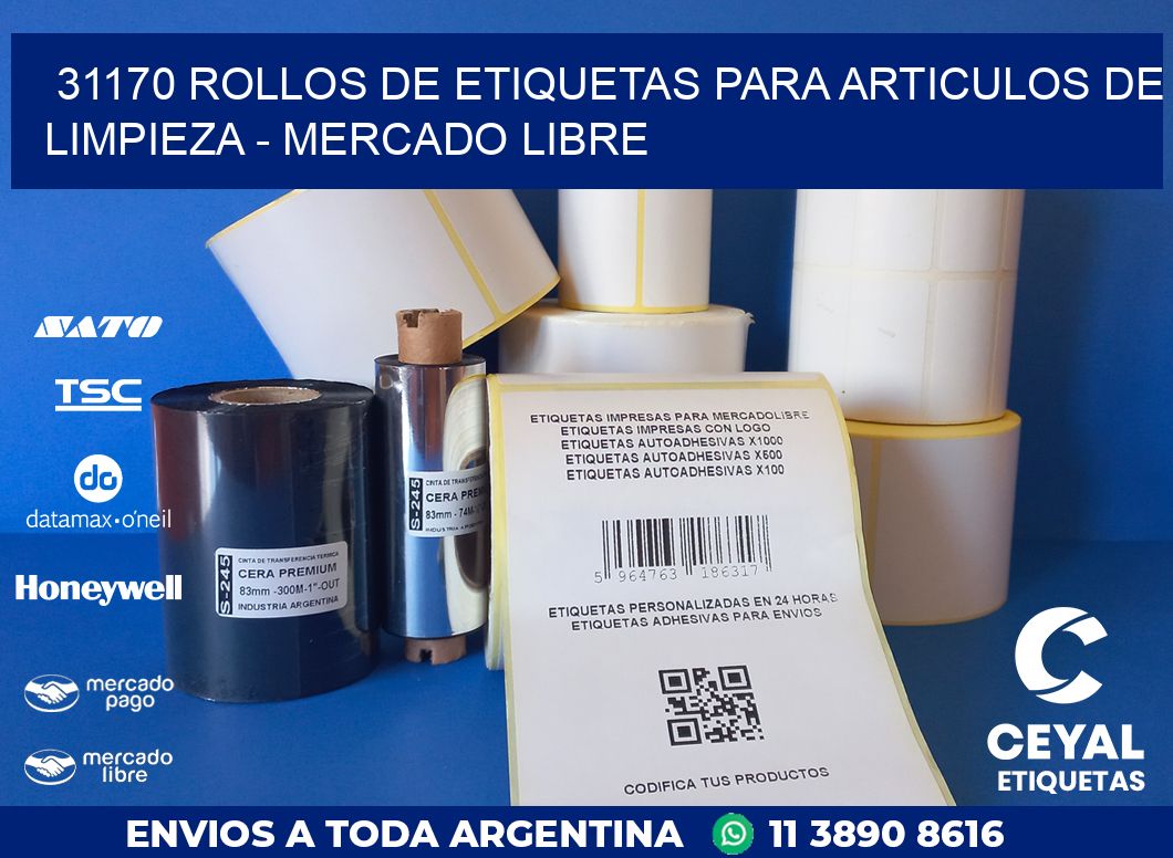 31170 ROLLOS DE ETIQUETAS PARA ARTICULOS DE LIMPIEZA – MERCADO LIBRE