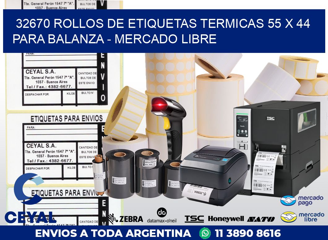 32670 ROLLOS DE ETIQUETAS TERMICAS 55 X 44 PARA BALANZA – MERCADO LIBRE