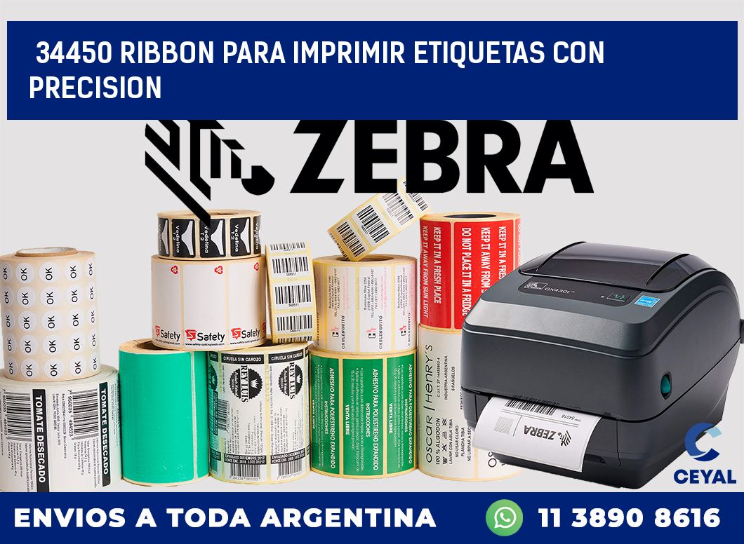 34450 RIBBON PARA IMPRIMIR ETIQUETAS CON PRECISION
