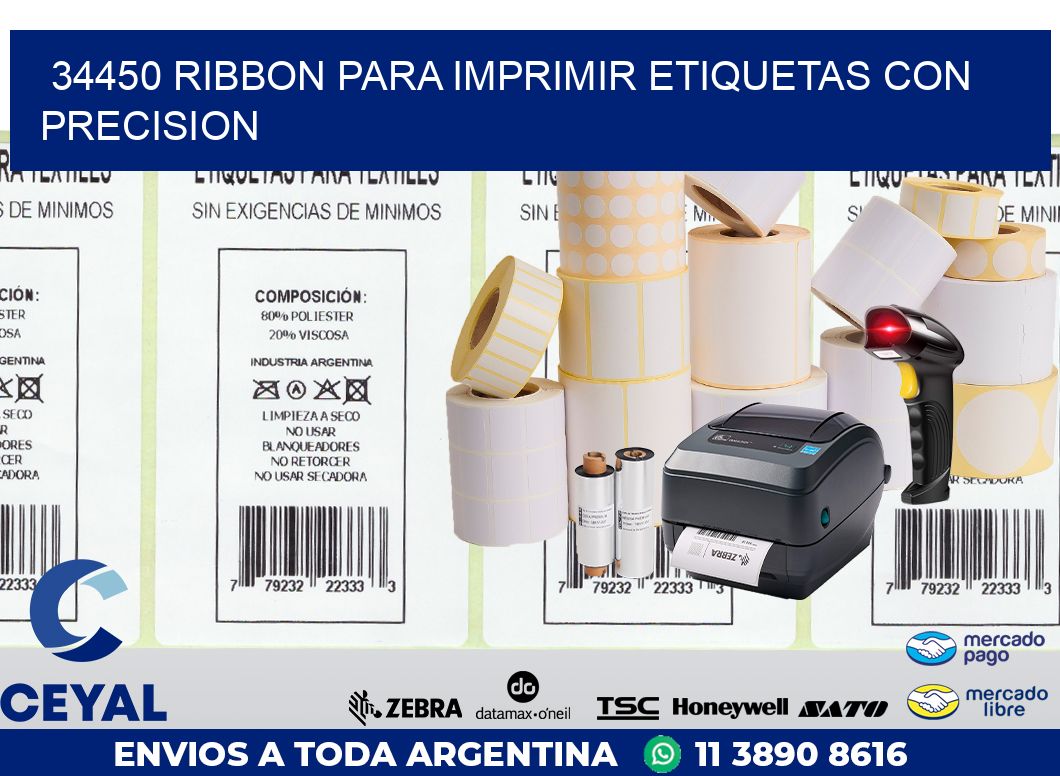 34450 RIBBON PARA IMPRIMIR ETIQUETAS CON PRECISION