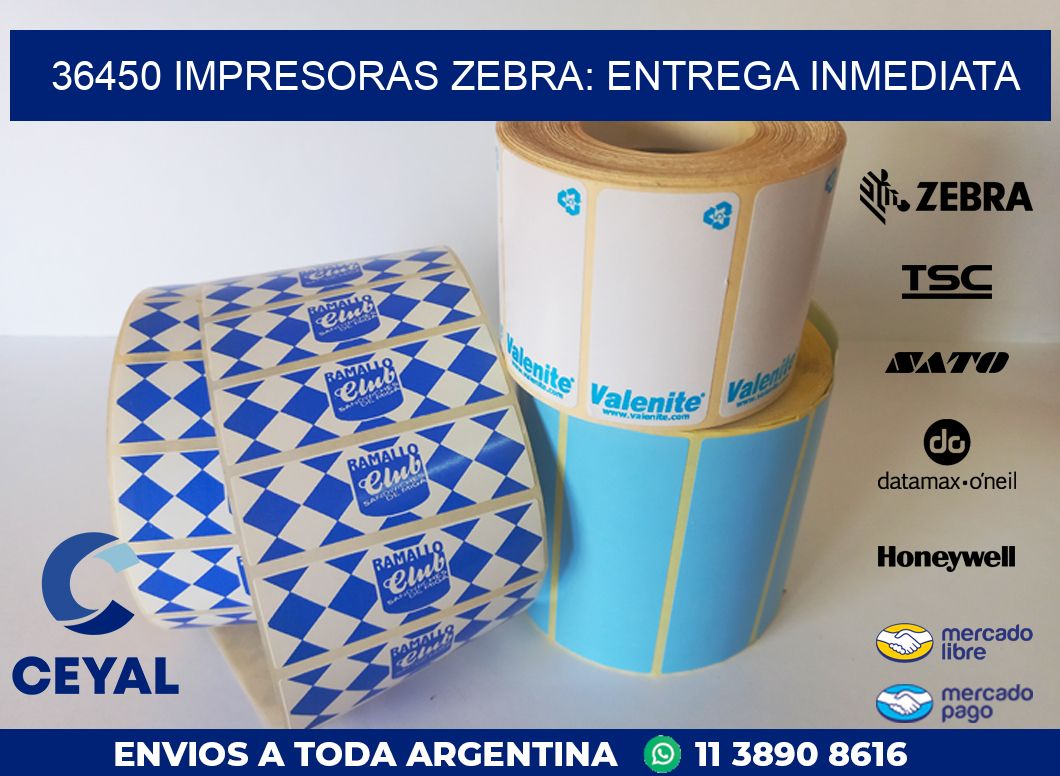 36450 IMPRESORAS ZEBRA: ENTREGA INMEDIATA