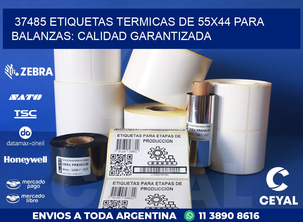 37485 ETIQUETAS TERMICAS DE 55X44 PARA BALANZAS: CALIDAD GARANTIZADA