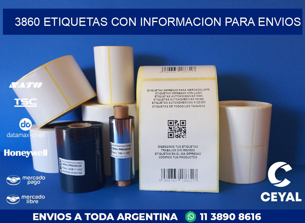 3860 ETIQUETAS CON INFORMACION PARA ENVIOS