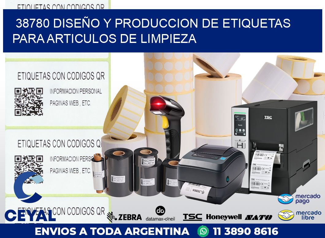 38780 DISEÑO Y PRODUCCION DE ETIQUETAS PARA ARTICULOS DE LIMPIEZA