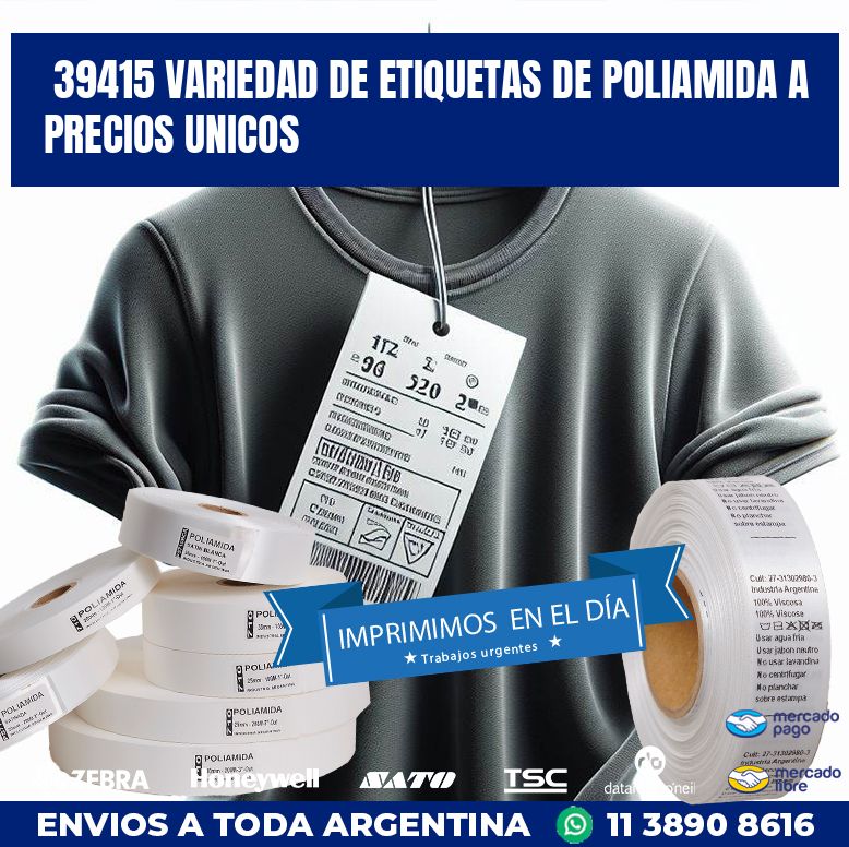 39415 VARIEDAD DE ETIQUETAS DE POLIAMIDA A PRECIOS UNICOS