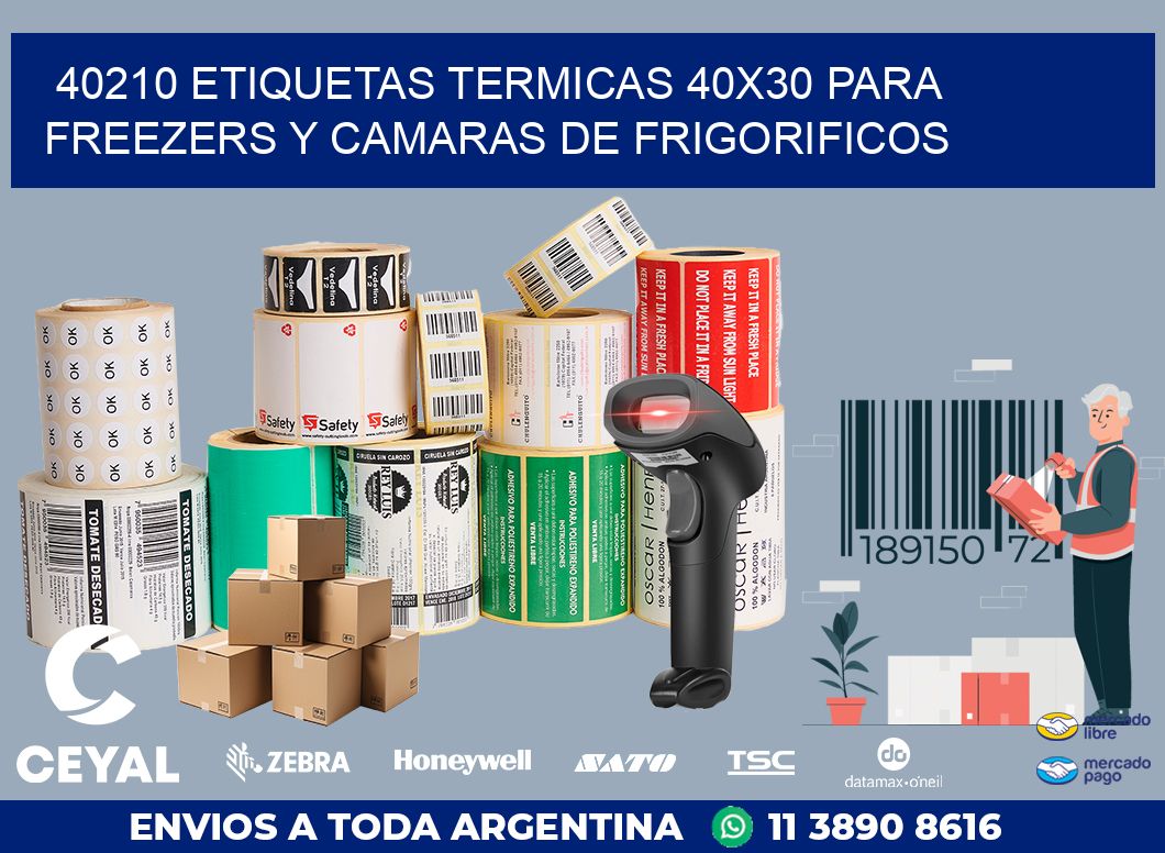 40210 ETIQUETAS TERMICAS 40X30 PARA FREEZERS Y CAMARAS DE FRIGORIFICOS